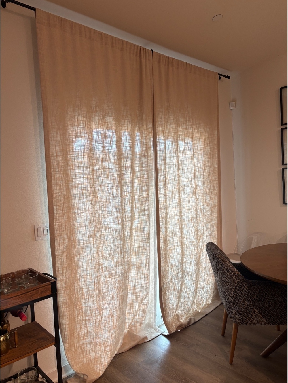 Beige light filtering curtains- pair